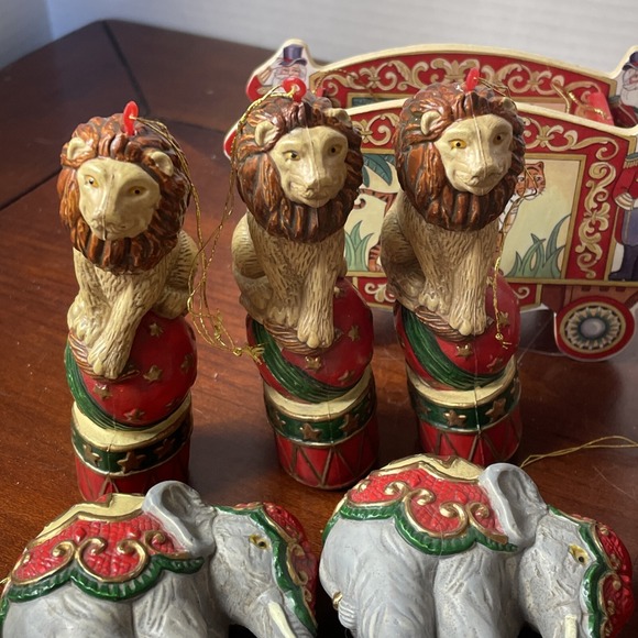 Kurt Adler Circus Train Seal Lion Acrobat Ornament 1991 Performance 14 Piece Set - Picture 4 of 8